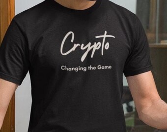Cripto, mudando o jogo - Camiseta unissex, de algodão grosso e estilosa, presente para traders de Bitcoin, fãs de blockchain e investidores em criptomoedas.
