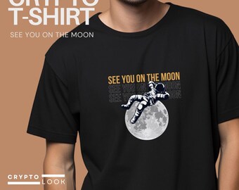 Camiseta "See You On The Moon Crypto" – Presente para Fãs de Bitcoin e Blockchain