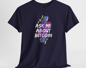 Camiseta "Pergunte-me sobre Bitcoin" - Camiseta Unissex de Criptomoedas