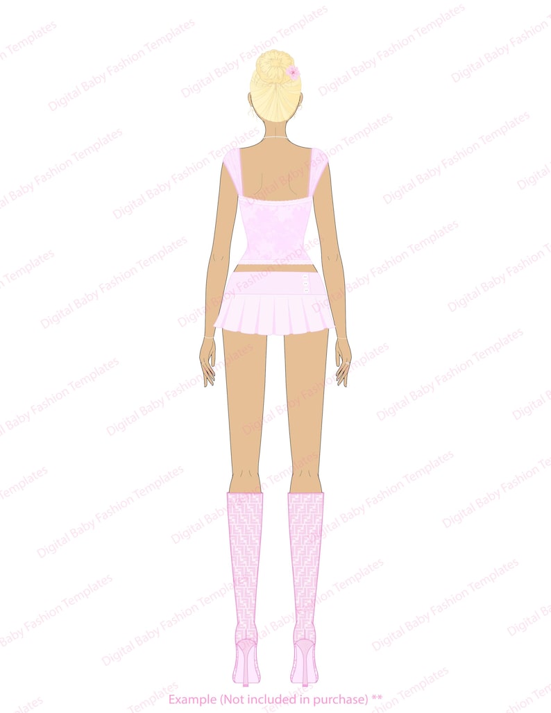 Fashion Croquis Template: Female Model Figure for Adobe Illustrator ...