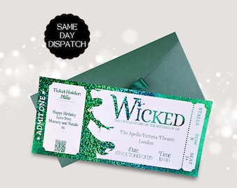 Personalised Wicked Theatre Ticket | Musical Keepsake