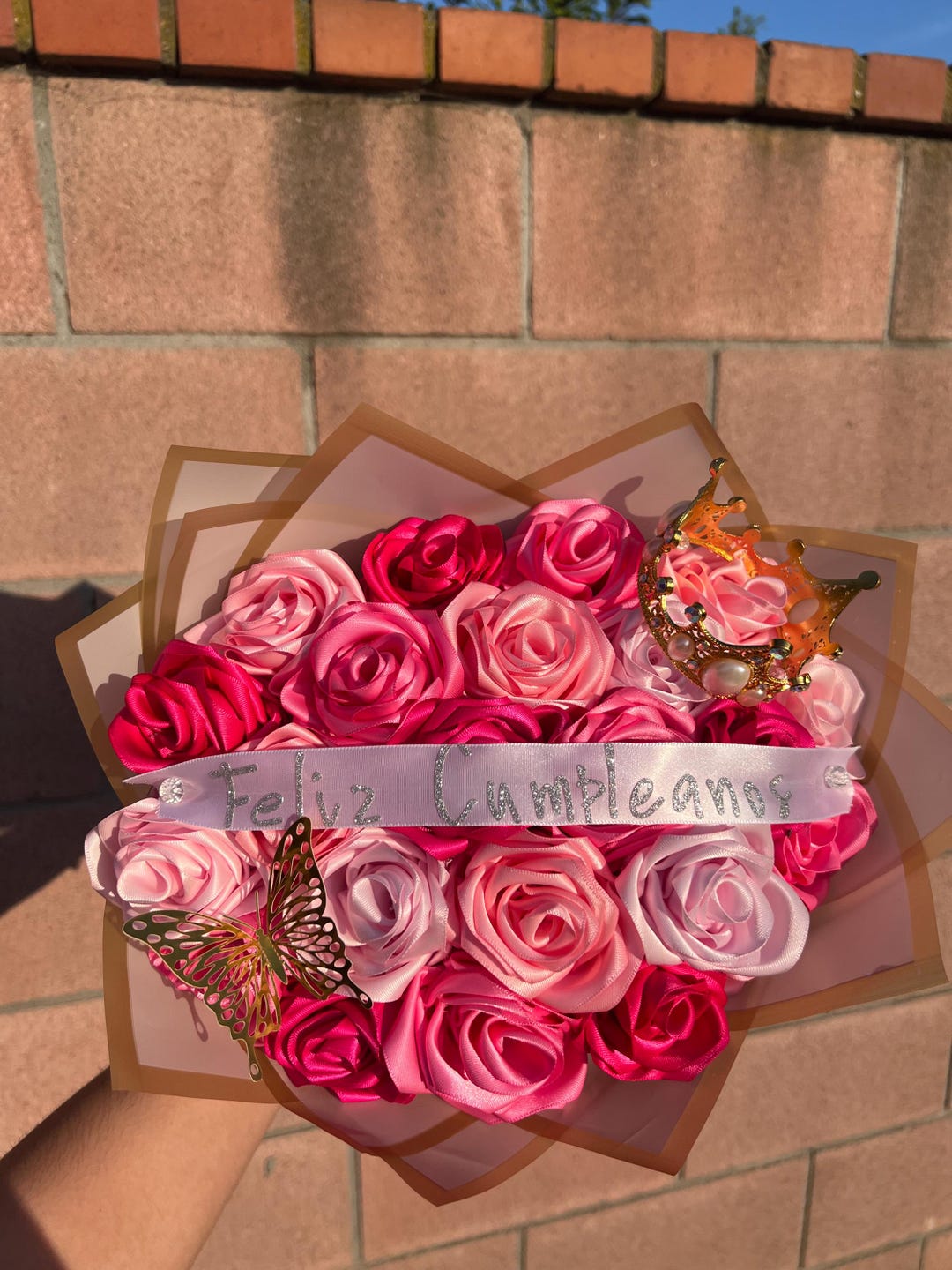 Handmade Ribbon Rose Bouquet: Birthday, Anniversary, Wedding - Etsy
