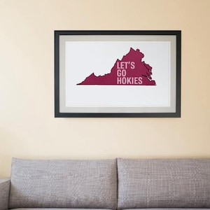 Virginia Tech Hokies Inspired Art Print | Let&#39;s Go Hokies