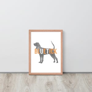 Tennessee Volunteers Art FRAMED Print  | Smokey the Bluetick Coonhound