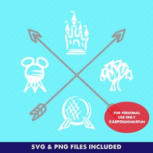 Disney Parks Arrows Vacation Shirt Design Layered SVG PNG Cricut Cut file