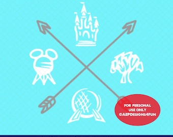 Disney Parks Arrows Vacation Shirt Design Layered SVG PNG Cricut Cut file