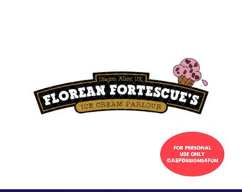 Florean Fortescue's Ice Cream Parlour SVG PNG: Wizarding World Design (Cut File)