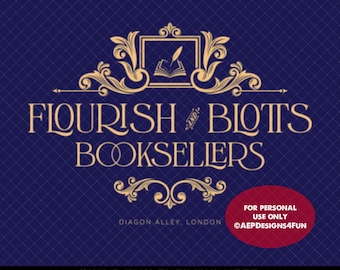 Flourish and Blotts SVG: Wizarding World Design (Digital Download)