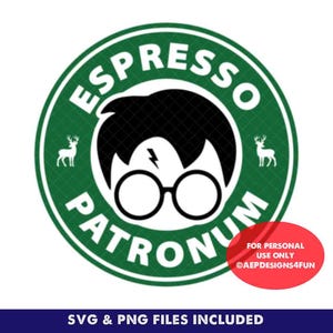 Espresso Patronum - Harry Potter-inspirerad Starbucks-etikett (SVG, PNG)