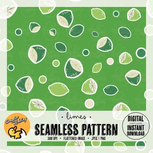 Limes Musterdesign | Zitrus Digitales Papier | 30x30 cm 300 DPI | Druck von frischen grünen Früchten für Sublimation & Kunsthandwerk