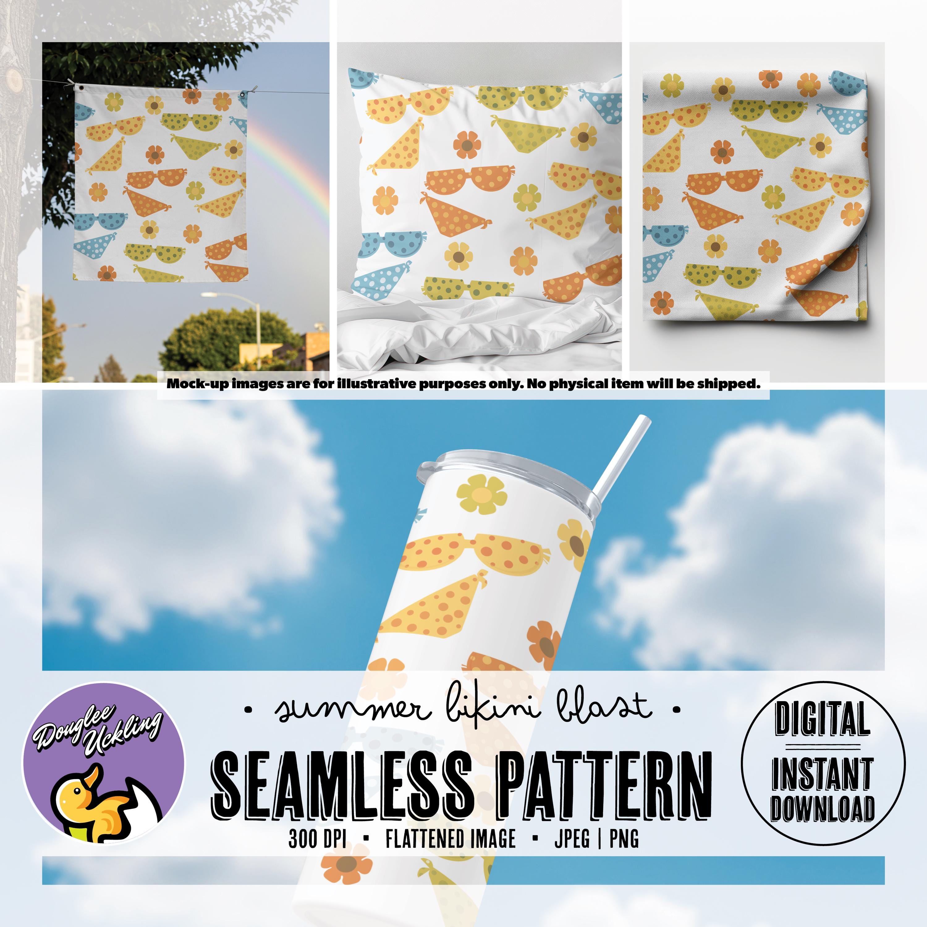 Retro Swimsuit Seamless Pattern | 90s Beach Design (digital Download ...