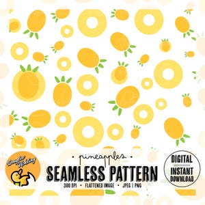 Ananas Musterdesign | Tropisches Digitales Papier | Obst Print Stoff | Sommer Sublimation PNG