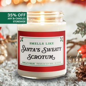 Grappige kerstkaars: ruikt naar het zweterige scrotum van de kerstman, cadeau voor kerst