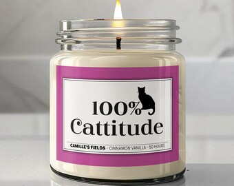 100% CatTiefe schwarze Katze Mama Kerze, lustiges Katzengeschenk für Sie, Katzenliebhaber Geburtstag, Witchy Katzengeschenk, 9oz Sojakerze