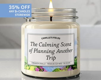 El relajante aroma de planificar otro viaje, vela de viaje, regalo para viajeros, vela de soja de 255 g (9 oz)