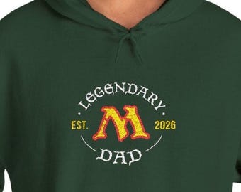Anpassad broderad Magic The Gathering-hoodie, MTG-pappapresent, legendarisk pappatröja, gamerpappapresent, fars dag-MTG, MTG-makepresent