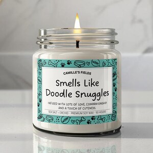 9oz. Doodle dog candle, dog candle gift for Doodle dog mom. Cute Dog Lover Gift, Doodle, Puppy, Doodle candle, Doodle gifts