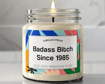 Lustiges 40. Geburtstag Sojakerzen Geschenk, Badass Bitch Seit 1985