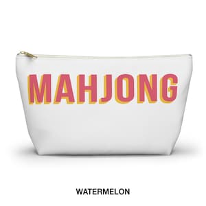 Personalized Mahjong Tile Bag, Custom Name Tile Pouch, Mahjong gifts for women, 9 Colors, Mahj Game Night, Mah Jongg Gift, Apres Mahj Watermelon