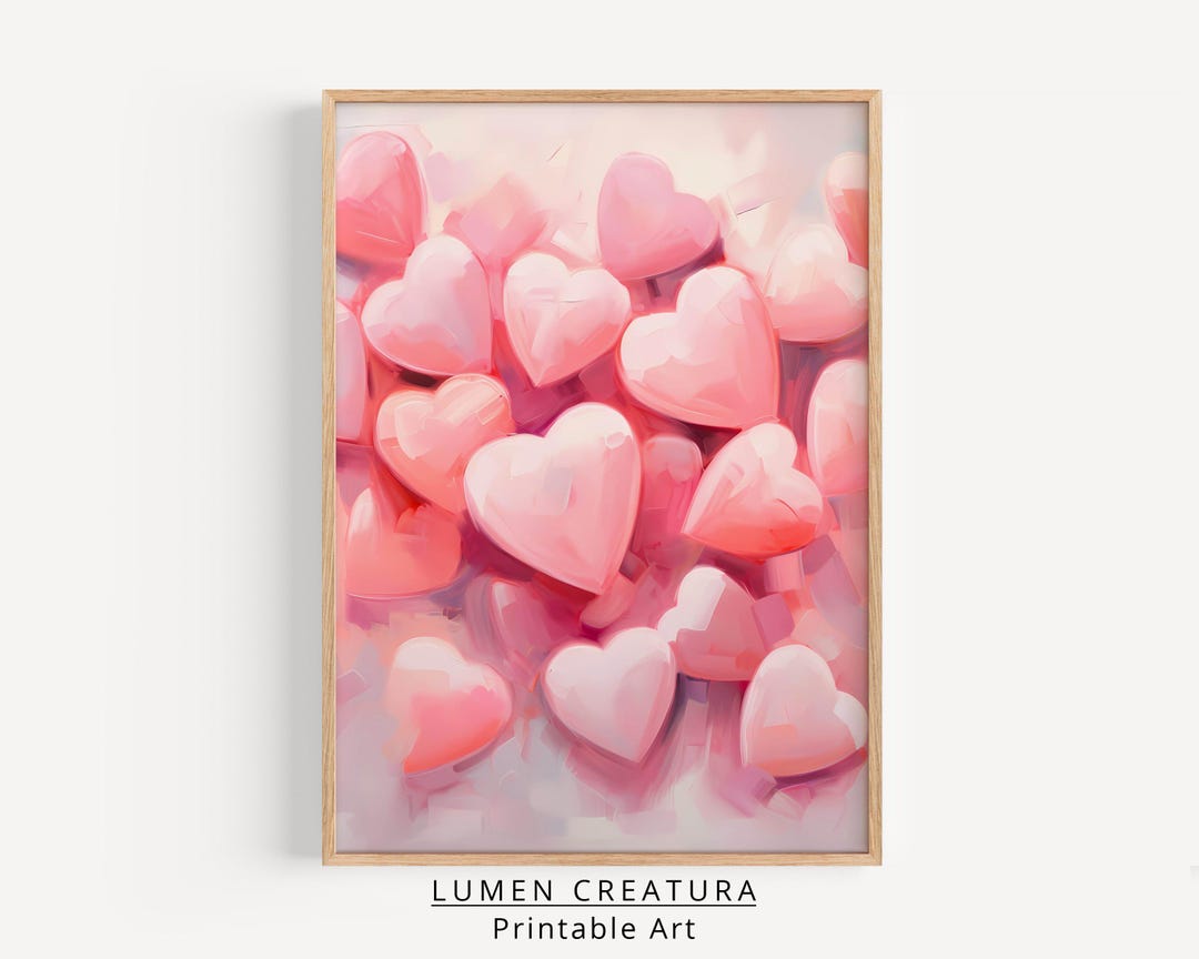 Ancient hearts pink Fine Art print A3 / A2 main image 0