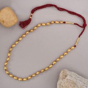 Dholki Mala chapado en oro - Joyería india hecha a mano