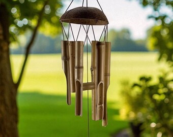 竹製ココナッツウィンドチャイム - ミニ - Etsy 日本