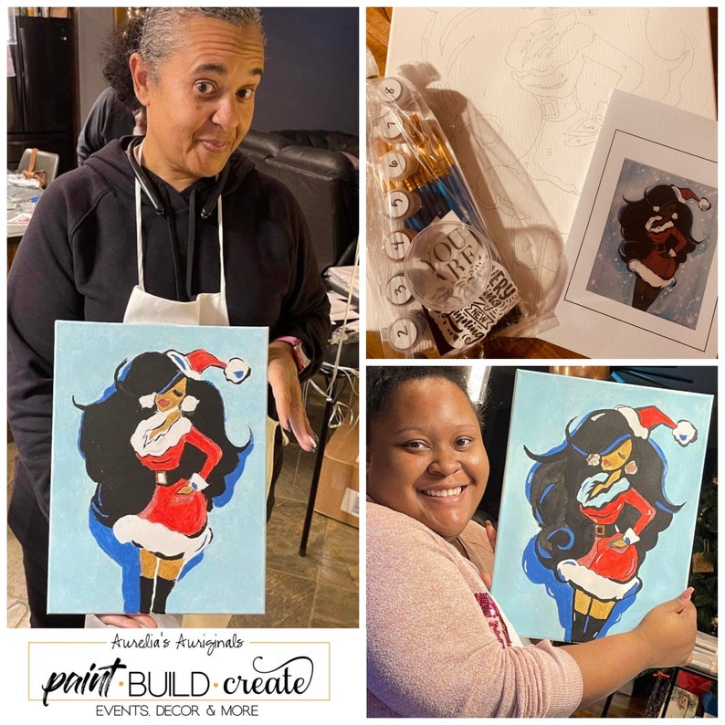 DIY Paint by Number, Selfie Paint Kit, Personalized Canvas Paint Kit, Date Night, Selfie Sip and Paint Party image 5