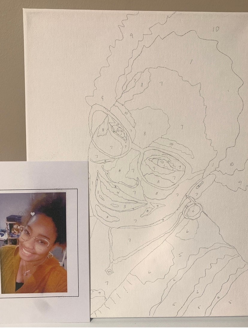 Personalized Canvas Paint Kit, Selfie Paint Kit, Custom DIY Paint by