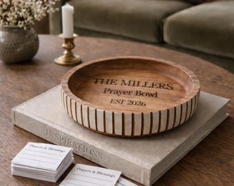 Custom Engraved Wood Prayer Bowl Rustic Religious Decor Christian Gift for Women Prayer Room Decor Housewarming Faith Keepsake for Daughter