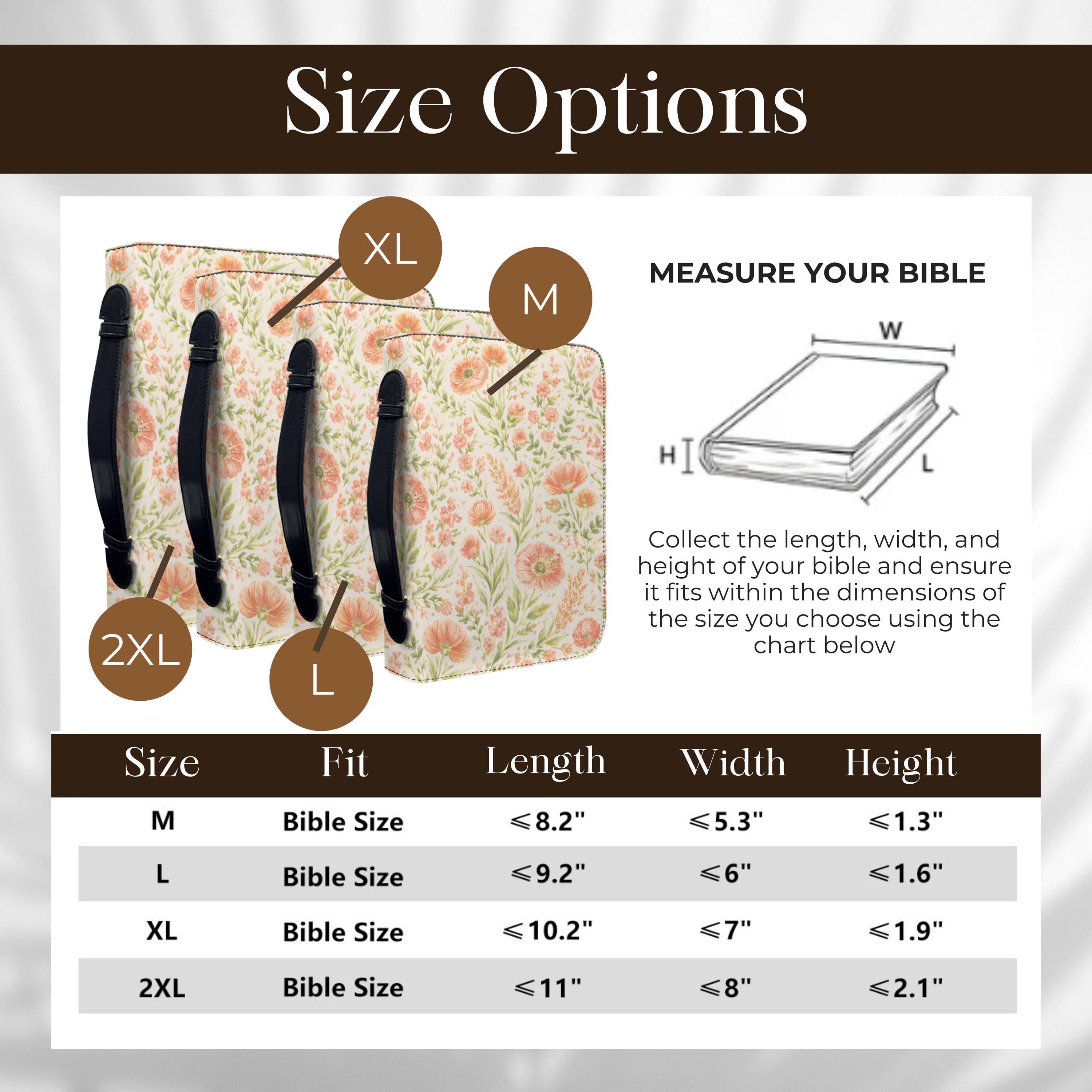 Bible Cover With Pockets Floral Scripture Case Organizer Church ...