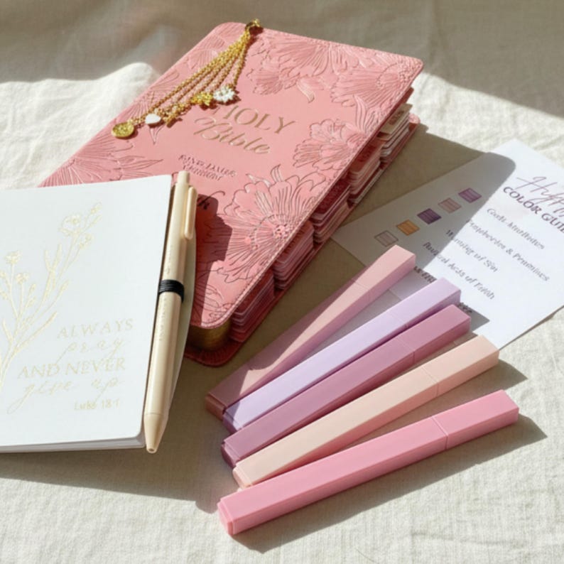 Tabbed Bible with Flowers KJV Bible for Women Christian Gift for Wife Custom Bible with Tabs Faux Leather Floral Bible for Women Bible Study image 14