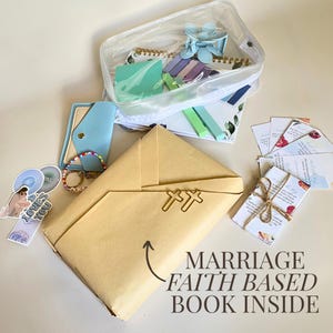 Blind Date with a Book for Bride Gift Box for New Wife Christian Marriage Gift Bridal Shower Prayer Cards for Newlywed Couple Bible Study