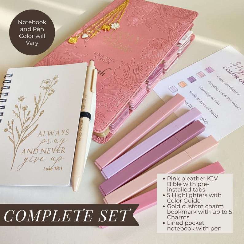 Tabbed Bible with Flowers KJV Bible for Women Christian Gift for Wife Custom Bible with Tabs Faux Leather Floral Bible for Women Bible Study Complete Set