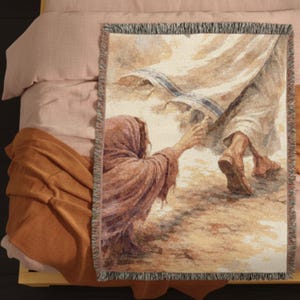 Bönefilt för helande, kristen filt, trosfilt, present till canceröverlevare, kemoterapipresent, krya på dig-present, uppmuntranpresent