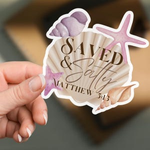 Christian Shell Sticker Waterproof Faith Sticker for Laptop Phone Case Beach Bible Verse Decal Boho Aesthetic Christian Art Vinyl Sticker