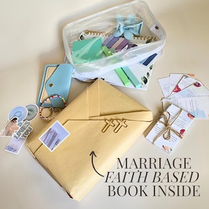 Blind Date with a Book for Bride Gift Box for New Wife Christian Marriage Gift Bridal Shower Prayer Cards for Newlywed Couple Bible Study