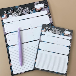 SOAP Bible Study Notepad Scripture Observation Application Prayer Journal Page Christian Study Worksheet Quiet Time Devotional Pad