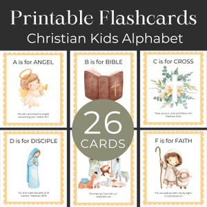 Christliche Kinder Affirmationen für Kinder Glaubensbasierte Lern-ABC-Karteikarten Druckbare Alphabet-Karten Homeschool Print zu Hause Kid Art