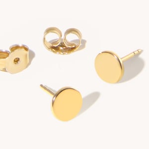 14K Solid Gold Dot Stud Earrings: Minimalist Studs for Everyday Wear