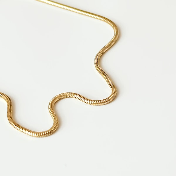 Collier chaîne serpent en or massif 14 carats : sans ternissement, imperméable et résistant