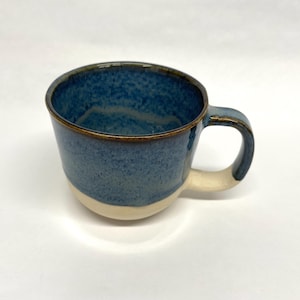 Handmade Blue Ceramic Coffee Mug: Hand-thrown Pottery