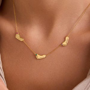 Kids Name Necklace, Family Necklace with Birthstones, Name Pendant for Mom, Dainty Necklace, Mothers Day Gift, Gift For Mom