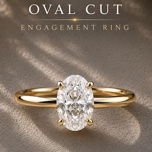 May include: An oval cut engagement ring with a gold band and a central oval diamond held by four prongs. Below, three variations are displayed with labels 1.2 CT, 2.4 CT, and 3 CT, showing different diamond sizes for the same ring design.