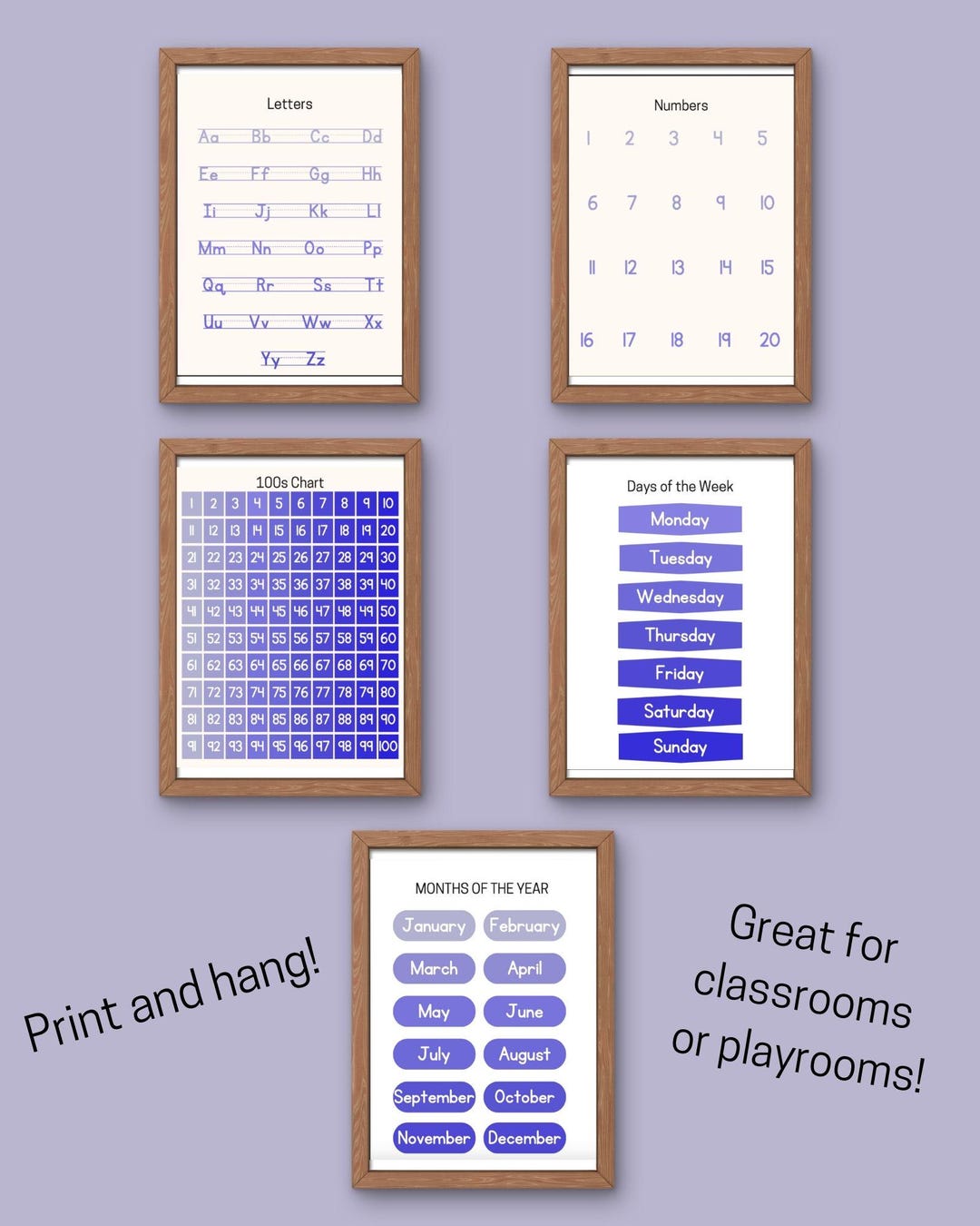 Educational Posters, Classroom Posters, Playroom Wall Art - Etsy