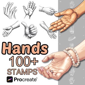 Procreate Hands Brushes | 100+ Hands Poses Procreate Stamps | Human Procreate Stamps | Body Parts Procreate | Hands Procreate| Female | Male