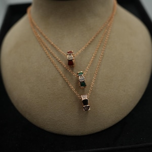 Serpenti gemstone necklace 925 silver 18k rose gold plated fashion necklace
