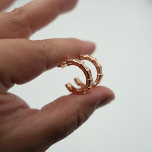 Mother of pearl Serpenti Hoop earrings 925 silver 18k rose gold plated earrings studs back
