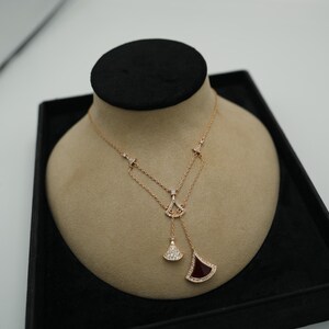 Carnelian Diva necklace 925 silver 18k  rose gold plated fashion necklace