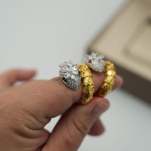 CZ snake head ring viper ring serpenti ring  fashion snake ring