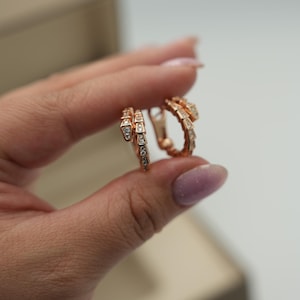 Serpenti Hoop earrings 925 silver 18k rose gold plated earrings studs back